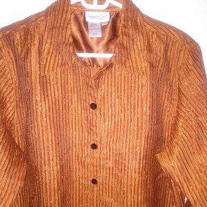 Coldwater Creek:  Rich-tone Burnt Orange Texture Jacket